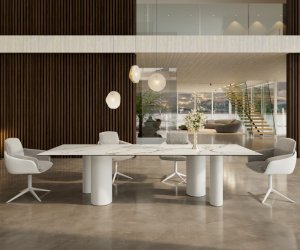 Hrana jedálenského stola 300x100 keramická Calacatta Luxe bielo-zlato