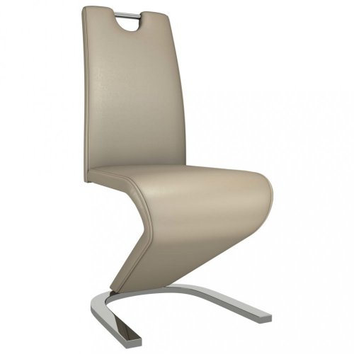 Jedálenská stolička 2 ks umelá koža / chróm Dekorhome - BAREVNÁ VARIANTA: Hnedá
