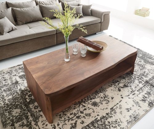 Konferenční stolek Live Edge 130x60 cm akácie hnědá nepravidelná hrana