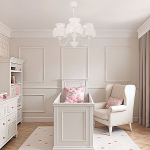 Závesná lampa ROSSINI biela 3x40W E27 biele tienidlo