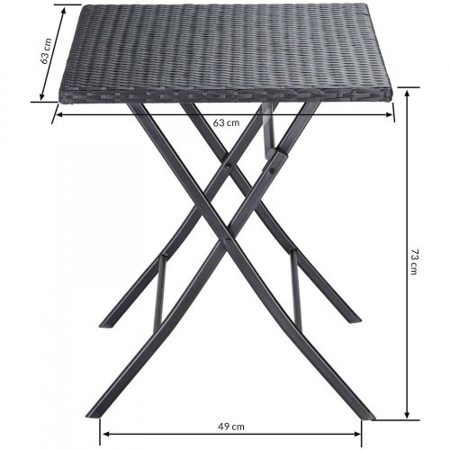 Záhradný stôl skladacie čierna Dekorhome