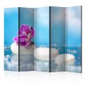Paraván - Pink Orchid and white Zen Stones II [Room Dividers]