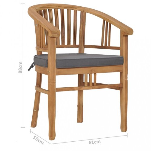 Záhradná stolička s poduškami 2 ks teakové drevo Dekorhome - BAREVNÁ VARIANTA: Krémová