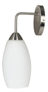 Nástenná lampa matné niklové tienidlo zo skla 60W E27 Modus