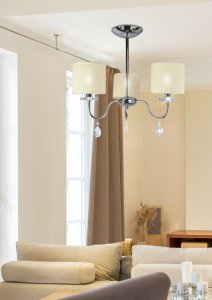 Chrómová stropná lampa 3x40W luster + kryštály Estera