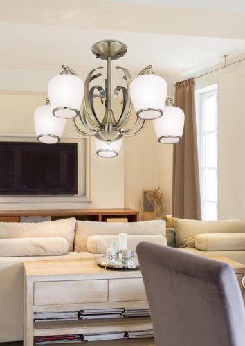 Závesná stropná lampa 5X60W E27 patinovaná OPERA