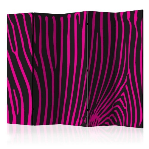 Paraván Zebra pattern (violet) Dekorhome - ROZMĚR: 135x172 cm (3-dílný)