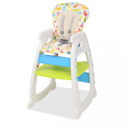 Detská jedálenská stolička 3v1 so stolíkom Dekorhome - BAREVNÁ VARIANTA: Modrá / zelená