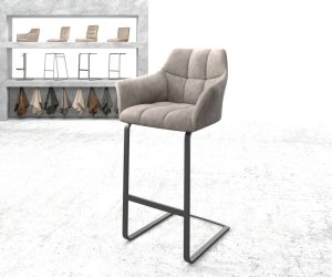 Barová židle Yulo-Flex vintage taupe konzolová podnož plochá kovová