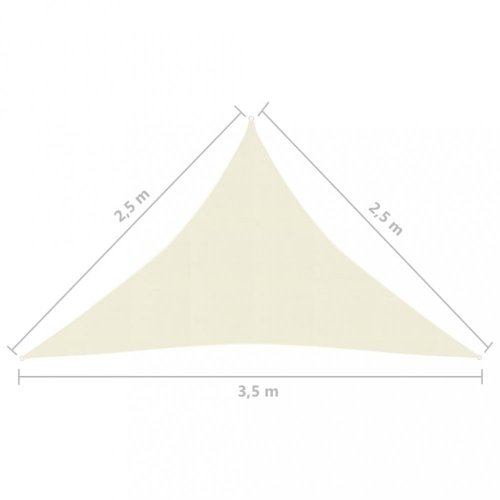 Stínící plachta trojúhelníková HDPE 2,5 x 2,5 x 3,5 m Dekorhome - BAREVNÁ VARIANTA: Hnědá