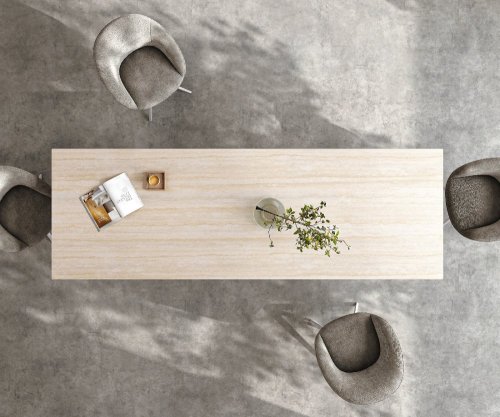 Jedálenský stôl Edge 300x100 keramika Laminam® Travertino Bianco