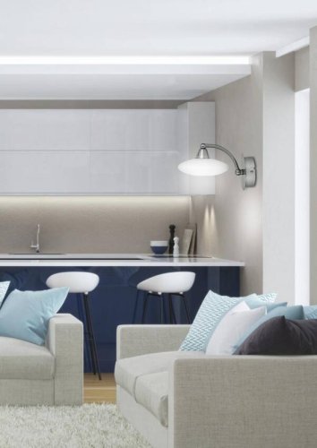 Nástenná lampa 1X40W G9 saténový nikel+biele sklo ELISA