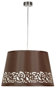 Hnedá závesná lampa s tkaným tienidlom so vzorom 60W E27 Kašmír