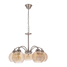 Lampa wisząca MEDINA srebrna 5x60W E27klasyczna elegancja do salonu jadalni
