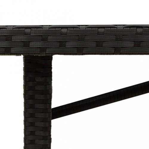 Zahradní stůl s akáciovou deskou černý 190x80x74 cm polyratan
