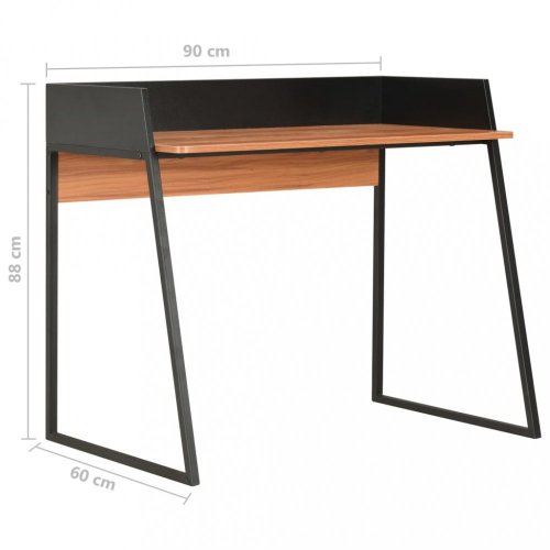 Písací stôl DTD / kov Dekorhome - BAREVNÁ VARIANTA: Čierna / hnedá