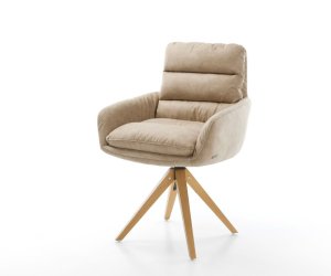 Otočná židle Abelia-Flex s područkami béžová vintage
