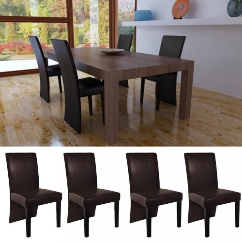 Jídelní židle 4 ks umělá kůže / dřevo Dekorhome - BAREVNÁ VARIANTA: Vínová