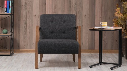 Kreslo ušiak Kemer - Dark Grey