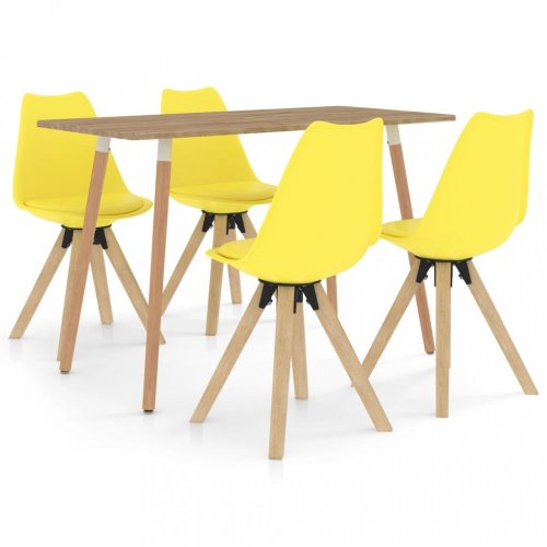Jídelní set 4+1 buk / umělá kůže / plast Dekorhome