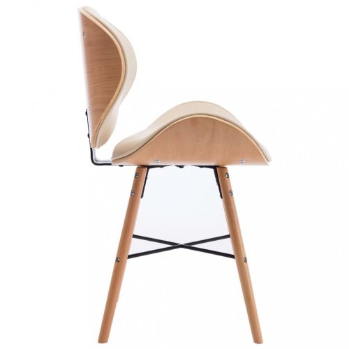 Jídelní židle 2 ks ohýbané dřevo Dekorhome - BAREVNÁ VARIANTA: Hnědá / krémová