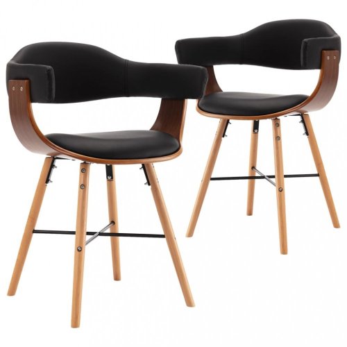 Jídelní židle 2 ks ohýbané dřevo / umělá kůže Dekorhome - BAREVNÁ VARIANTA: Hnědá / krémová