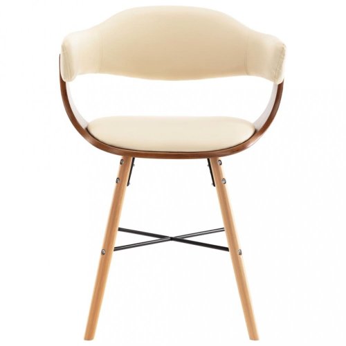 Jídelní židle 2 ks ohýbané dřevo / umělá kůže Dekorhome - BAREVNÁ VARIANTA: Krémová / světle hnědá