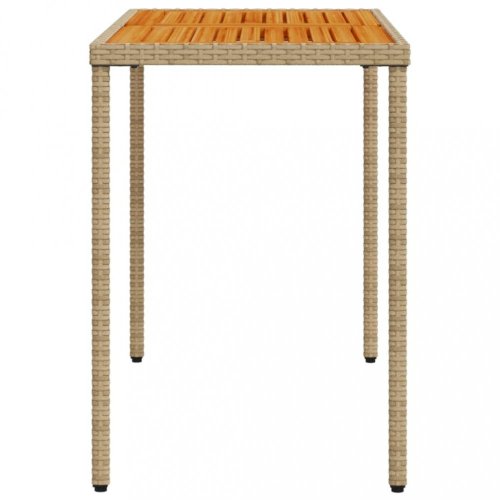 Zahradní stůl s akáciovou deskou béžový 115x54x74 cm polyratan