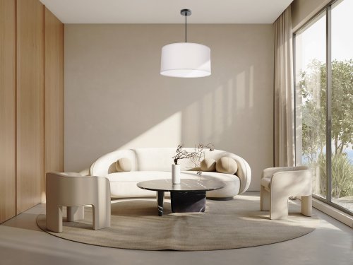 Závesná lampa SHANTI čierna 1x40W E27 tienidlo sivá