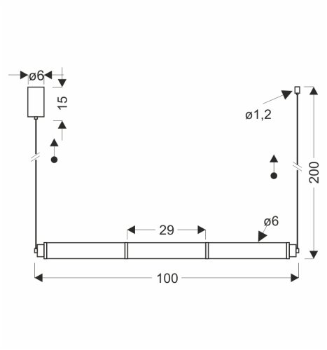 CORTE lampa wisząca pozioma czarny matowy 25W LED 3000K klosz bezbarwny