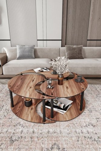 Sada konferenčních stolků Yin Yang 3 70 - Walnut