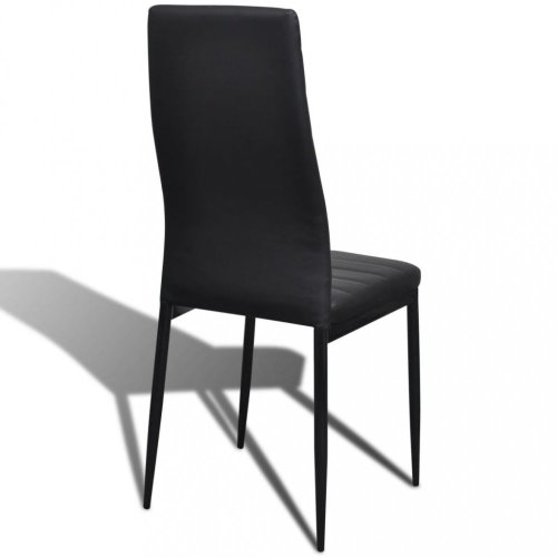 Jídelní set 4+1 umělá kůže / kov / sklo Dekorhome