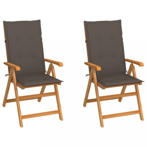 Zahradní židle 2 ks teak / látka Dekorhome
