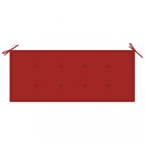 Lavice Batavia s červenou poduškou 120 cm masivní teakové dřevo
