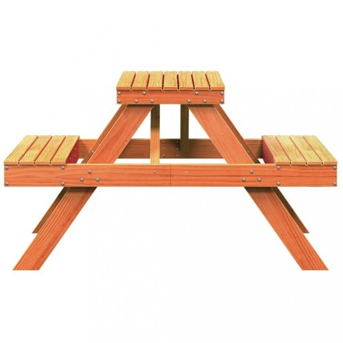 Piknikový stůl voskově hnědý 105x134x75 cm masivní borové dřevo