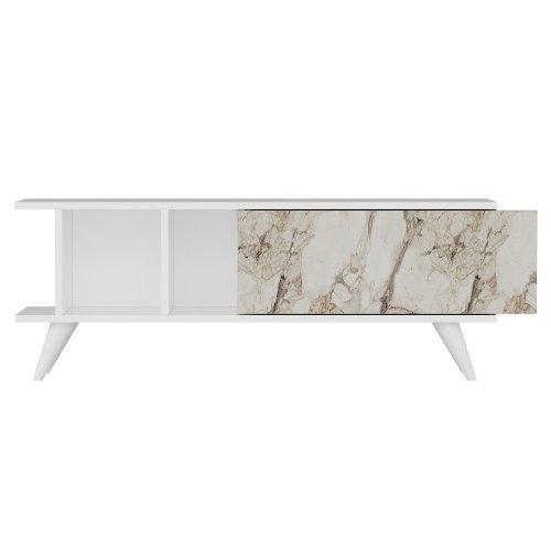 TV stolek Liberty - White, Marble