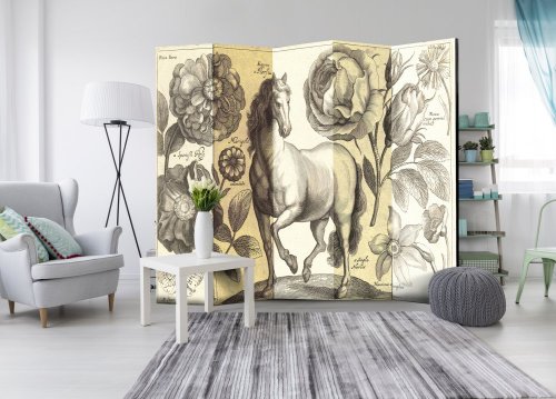 Paraván Horse Dekorhome - ROZMER: 135x172 cm (3-dielny)