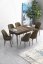 Extendable Dining Table & Chairs Set (7 Pieces) Han - Baroque, Brown