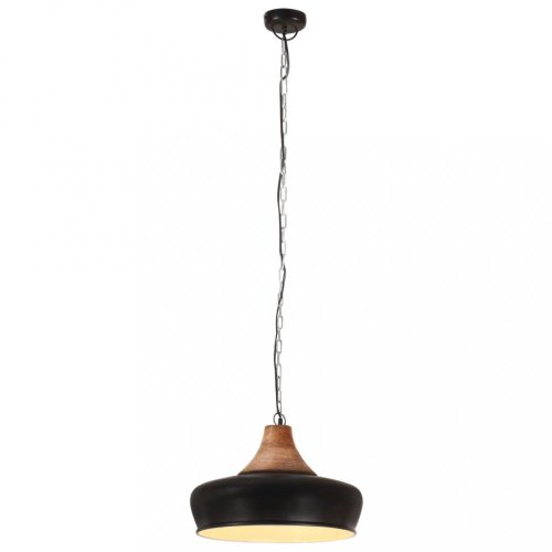 Závěsná lampa černá / mangovníkové dřevo Dekorhome
