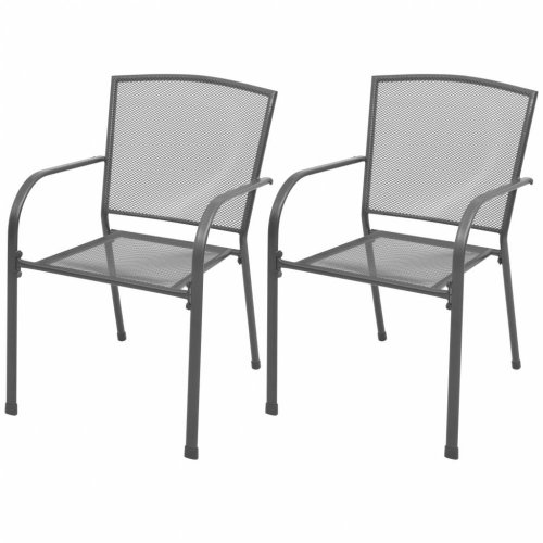 Stohovateľné záhradné stoličky 2 ks antracit