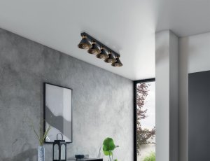 Detmer 17x100x14cm stropní 5 černý/zlatý