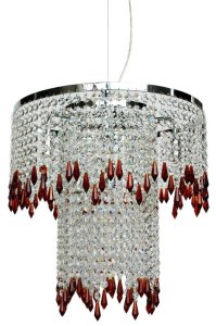 Závesná lampa chróm/jantárová 6 Viedeň