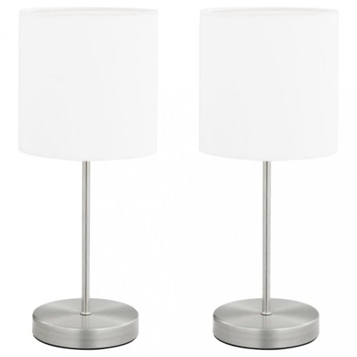 Stolní lampa 2 ks bílá / stříbrná Dekorhome