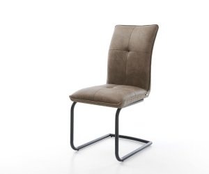 Jídelní židle Maddy-Flex taupe vintage konzolová podnož kulatá černá