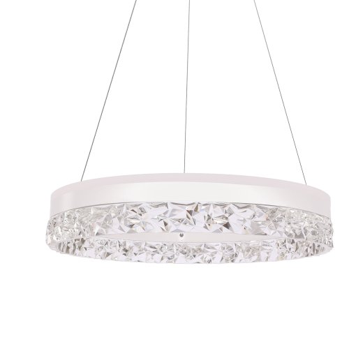 Očarujúca závesná lampa FROZI – biele tienidlo s kryštálmi – elegantné a moderné LED osvetlenie obývačky
