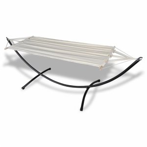 Houpací síť se stojanem krémová