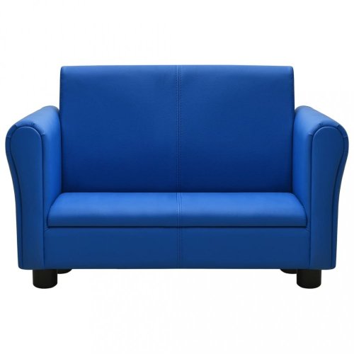 Detská sedačka s podnožkou umelá koža Dekorhome - BAREVNÁ VARIANTA: Modrá