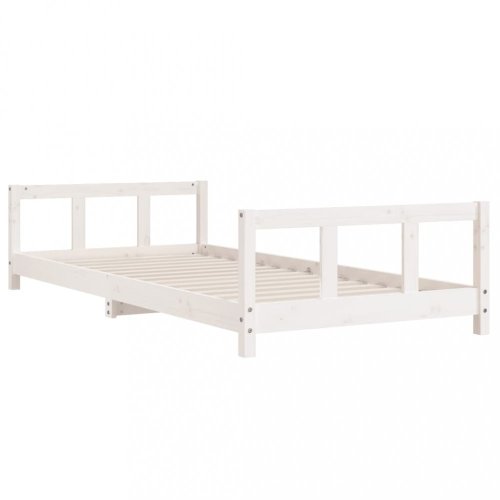 Dětská postel bílá 90 x 200 cm masivní borové dřevo