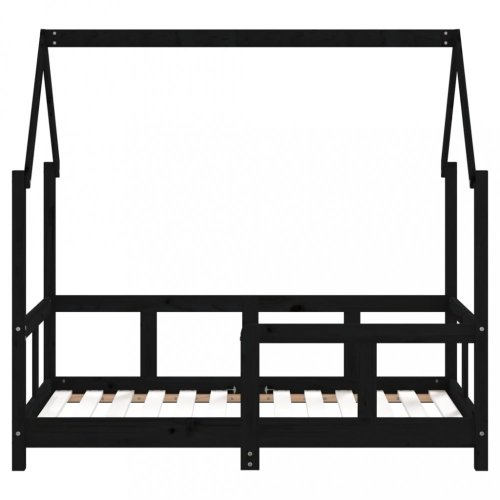Dětská postel černá 70 x 140 cm masivní borové dřevo