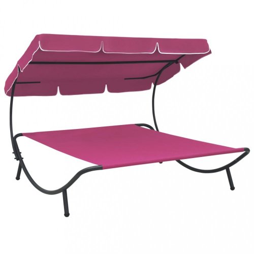 Zahradní postel s baldachýnem Dekorhome - BAREVNÁ VARIANTA: Růžová